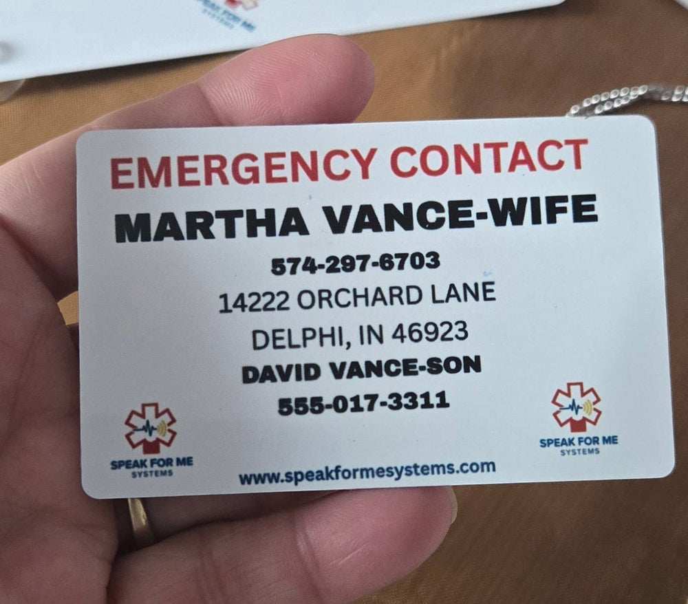 Emergency Wallet Card