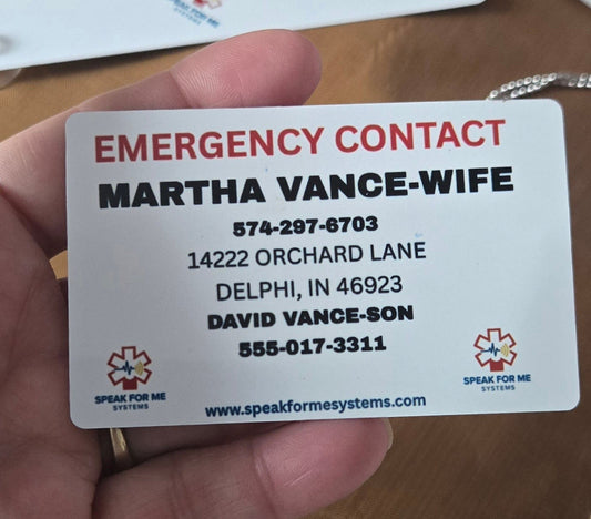 Emergency Wallet Card