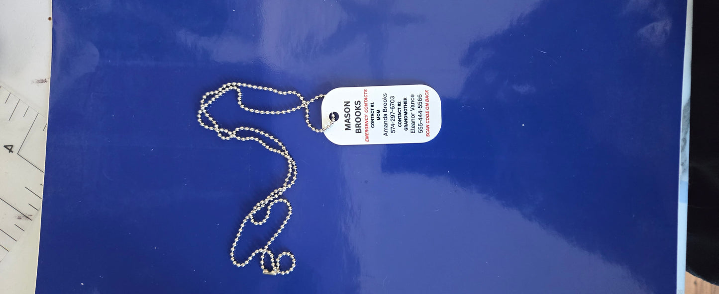 Emergency Military Dog Tag