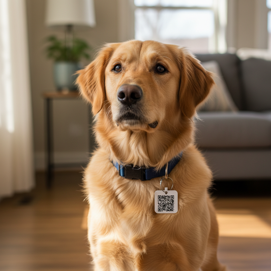 Pet tag on dog